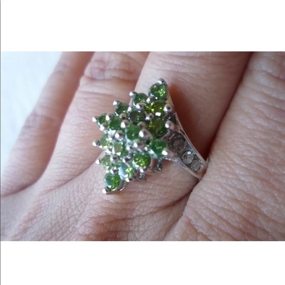 Jewelry - Solid White Gold Green Tourmaline White Topaz